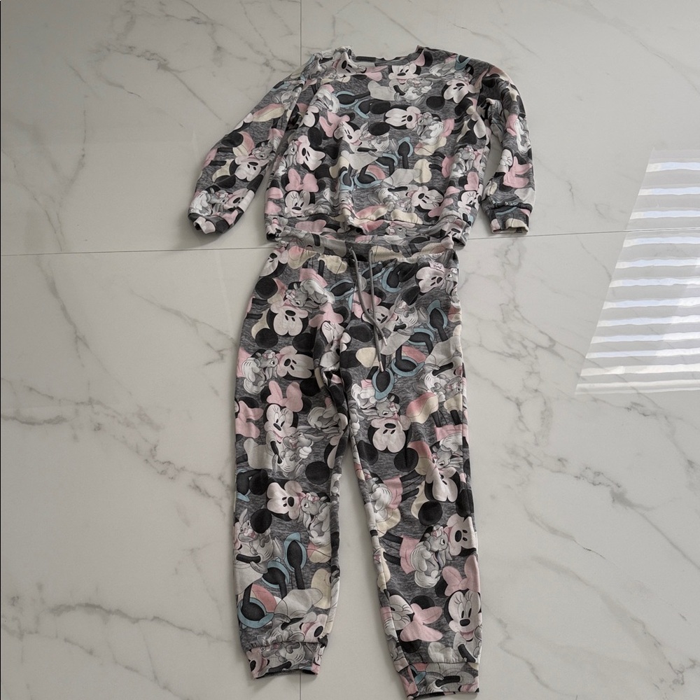 Disney Women's Mickey Mouse Pajama Set - Pink and Gray